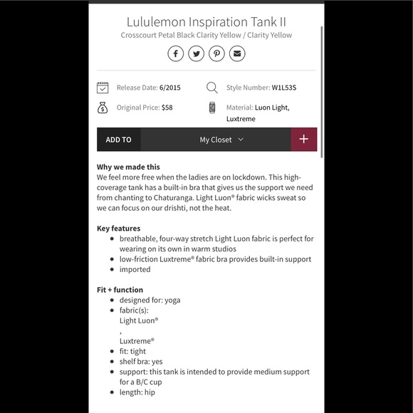 💛LULULEMON INSPIRATION TANK II-CROSSCOURT PETAL - Picture 15 of 16